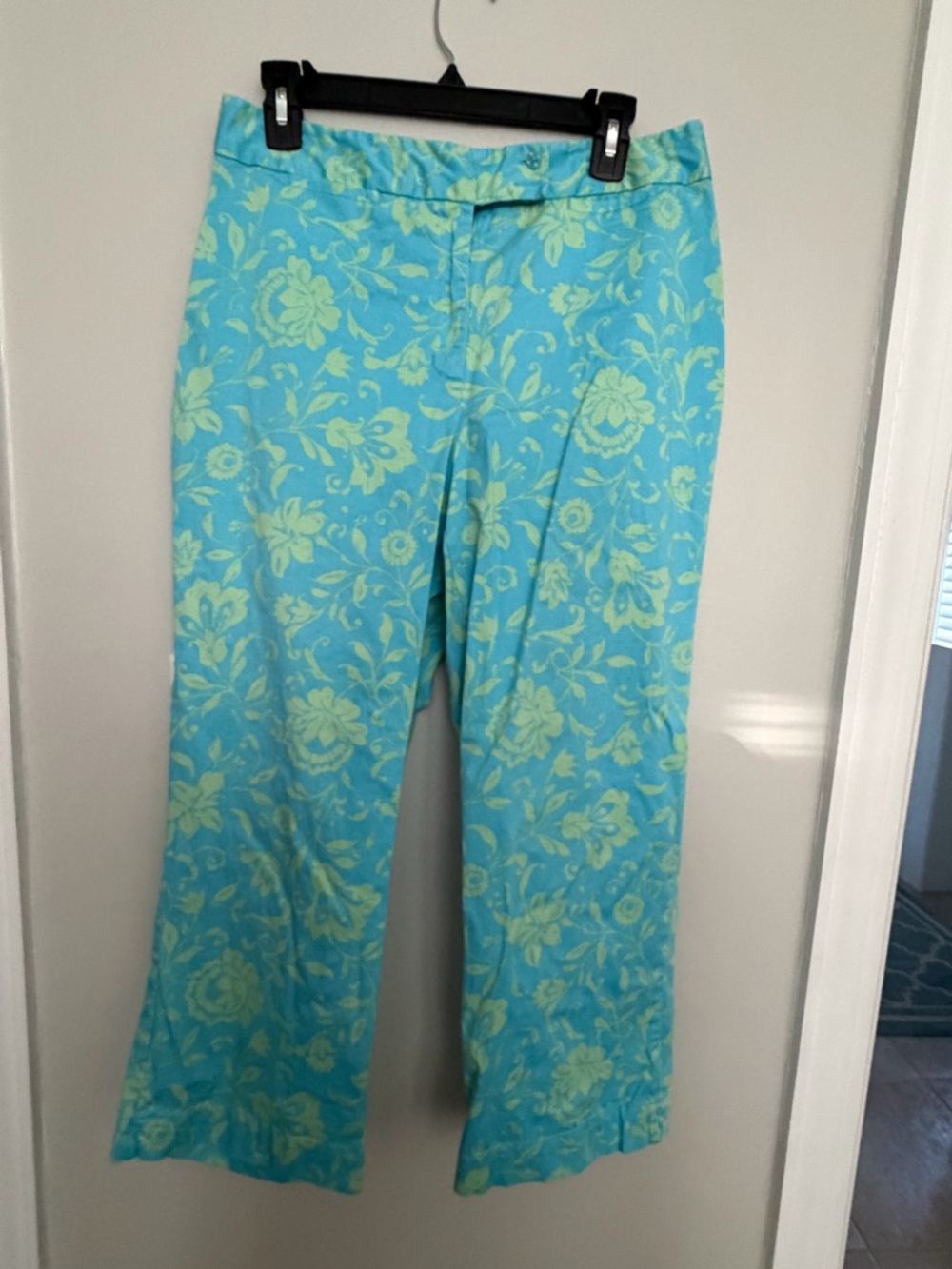 JH Collectibles Aqua and Light Green Floral Pants